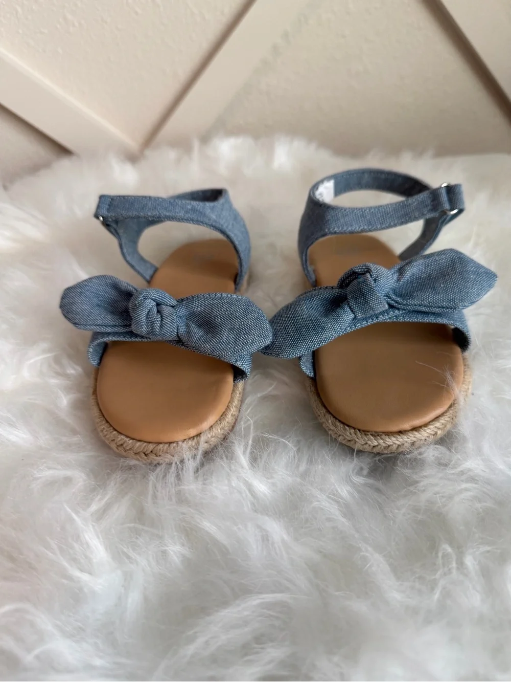 GAP Girls Light Blue Denim Knot-Front Sandals